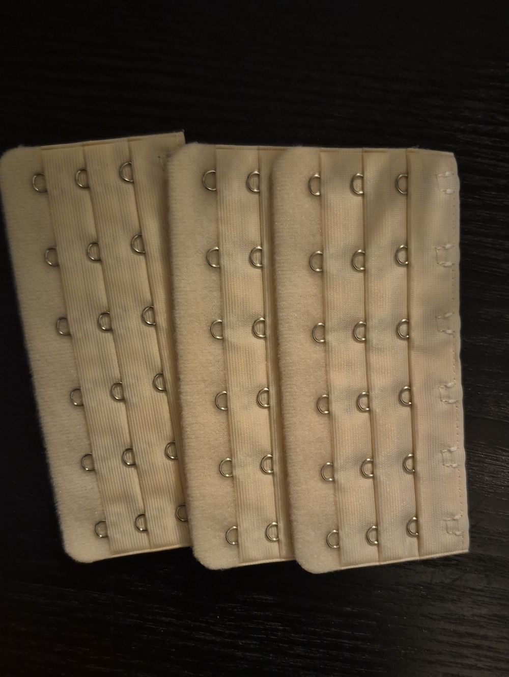Beige Bra Extender 3 Pack with Multi-Row Hook Closure